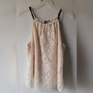 Lace overlay halter-style top by A'gaci in size M